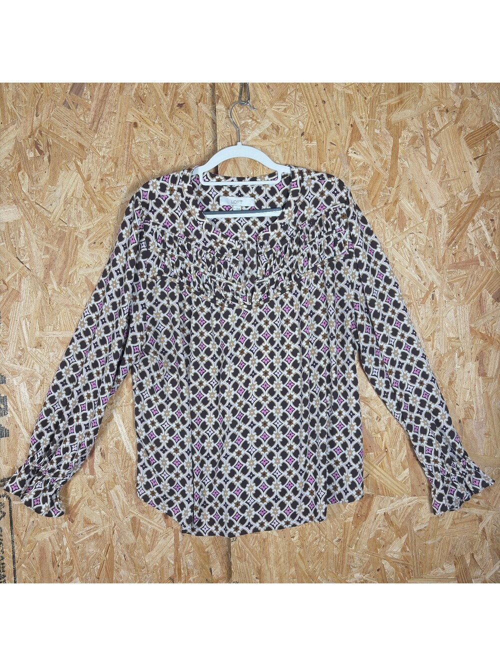 Loft Printed Long Sleeve Blouse